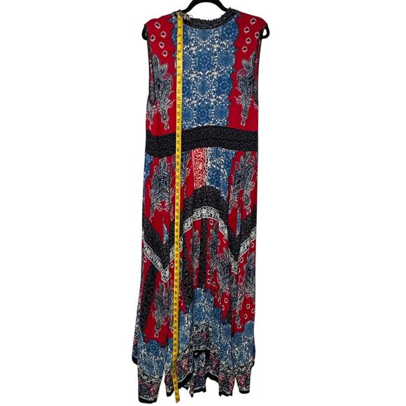 BILA Americana Bandana Print Handkerchief Hem V-Neck Boho Maxi Dress Size (XXL) - Picture 9 of 15